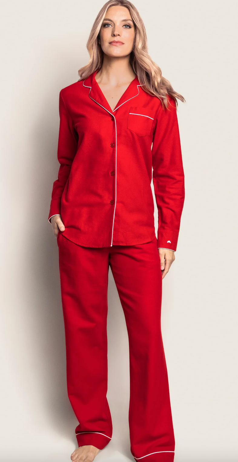 Women's Flannel Pajama Set - Red