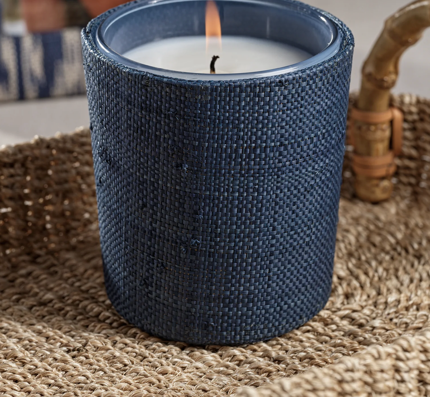 Sunset Beach Candle in Natural Raffia Basket